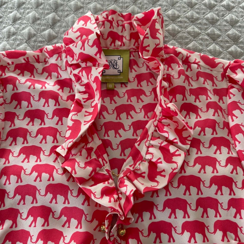 Elizabeth McKay Elephant Ruffle Top - Picture 3 of 5